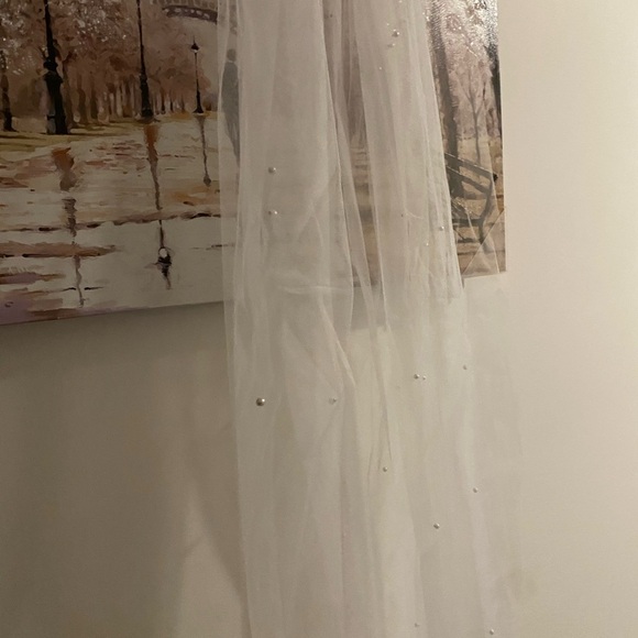 Elegant White Bridal Veil - Picture 2 of 6